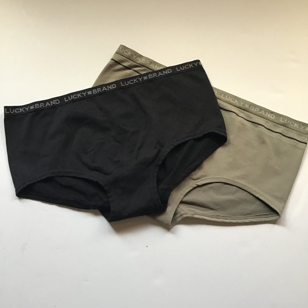 Lucky Brand panties hipster bundle (1 black/1 tan)